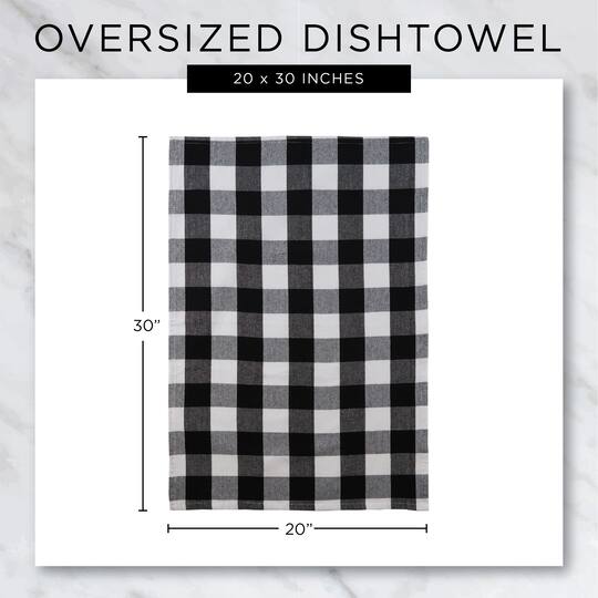DII® Windowpane Oversized Washed Waffle Dishtowels